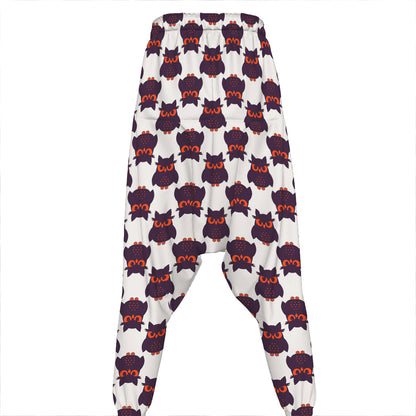 Halloween Owl Pattern Print Hammer Pants