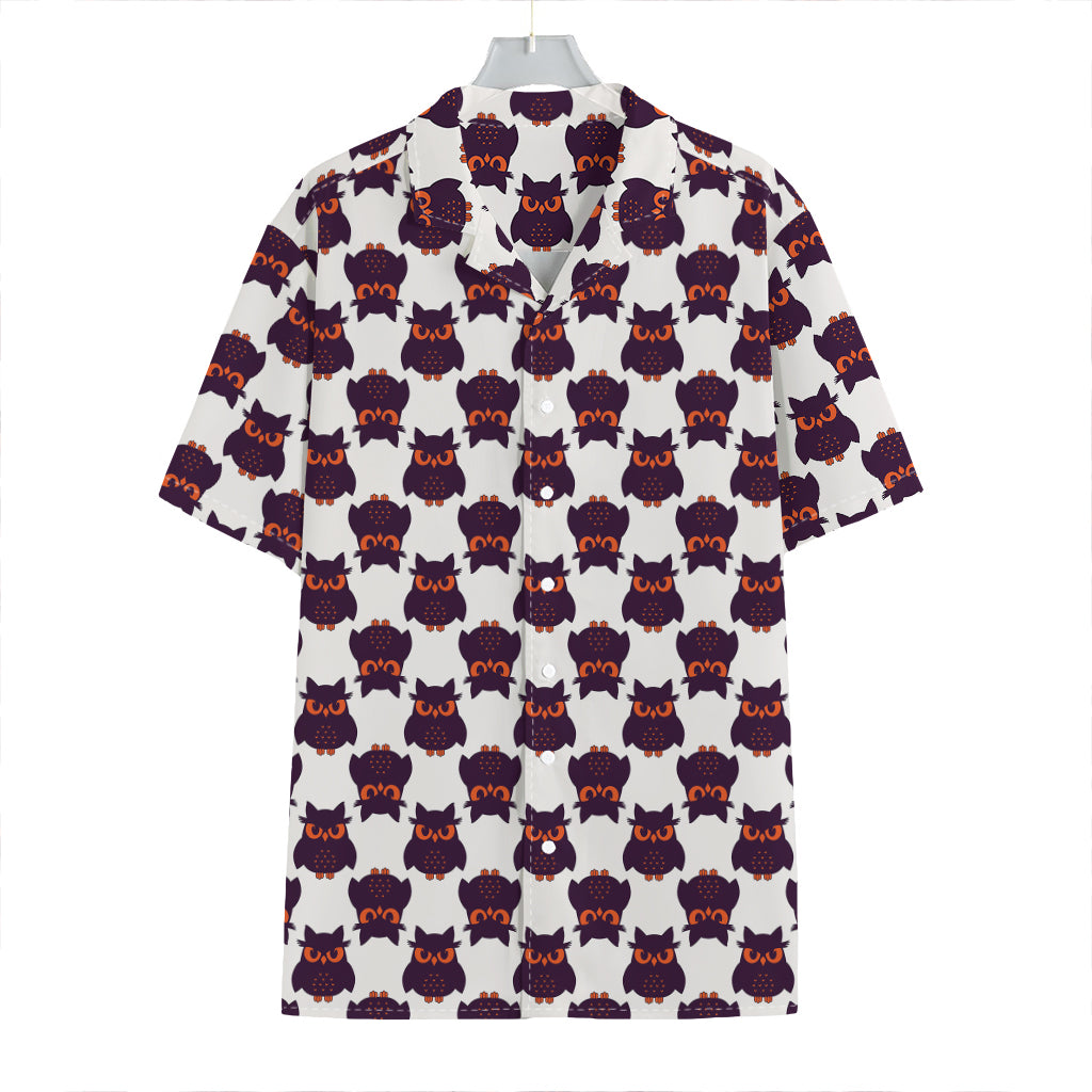 Halloween Owl Pattern Print Hawaiian Shirt