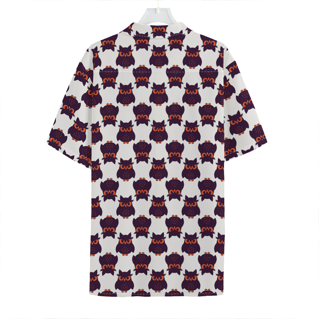 Halloween Owl Pattern Print Hawaiian Shirt