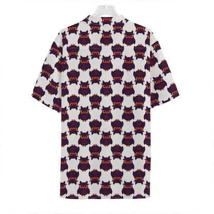 Halloween Owl Pattern Print Hawaiian Shirt