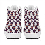 Halloween Owl Pattern Print High Top Leather Sneakers