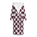 Halloween Owl Pattern Print Hooded Bathrobe