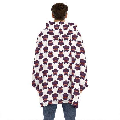 Halloween Owl Pattern Print Hoodie Blanket