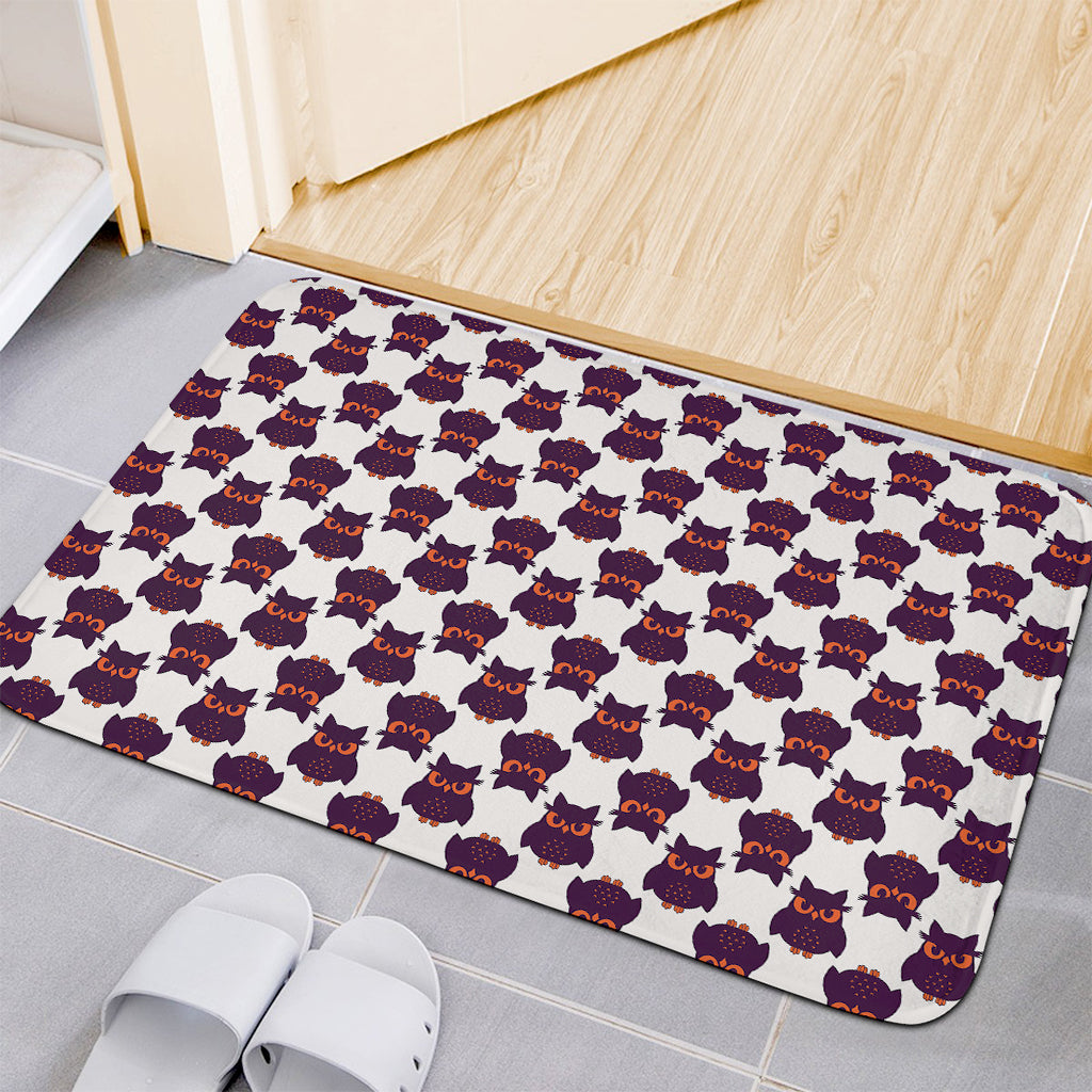 Halloween Owl Pattern Print Indoor Door Mat