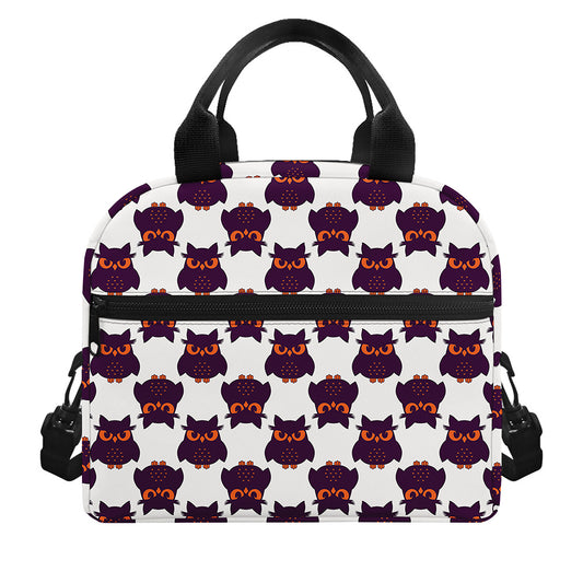 Halloween Owl Pattern Print Insulated Lunch Bag