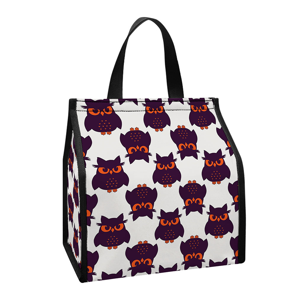 Halloween Owl Pattern Print Insulated Lunch Tote