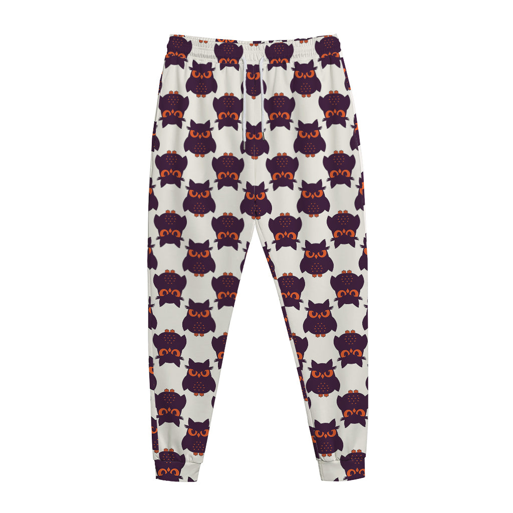 Halloween Owl Pattern Print Jogger Pants