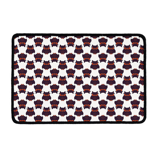 Halloween Owl Pattern Print Kitchen Mat