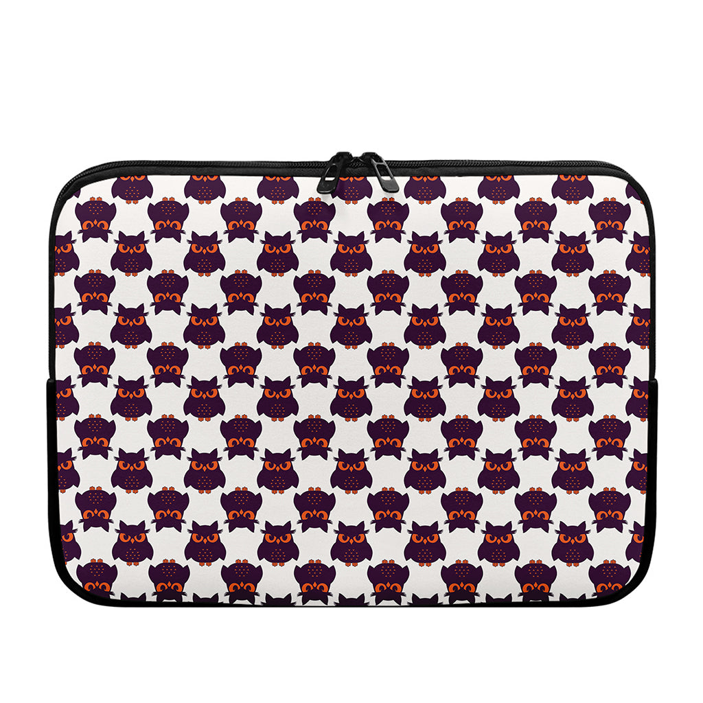 Halloween Owl Pattern Print Laptop Sleeve