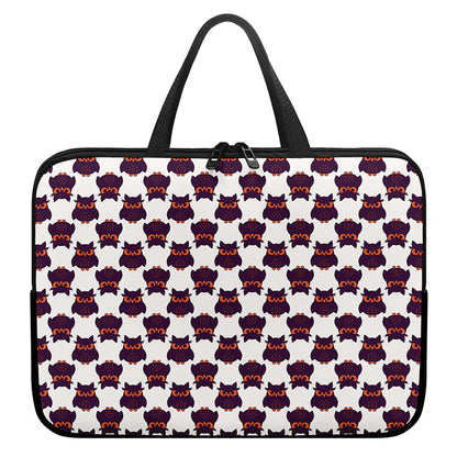 Halloween Owl Pattern Print Laptop Sleeve With Handle