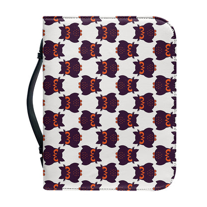 Halloween Owl Pattern Print Leather Bible Cover