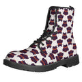 Halloween Owl Pattern Print Lace-Up Boots