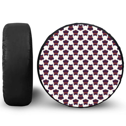 Halloween Owl Pattern Print Leather Spare Tire Cover