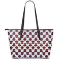 Halloween Owl Pattern Print Leather Tote Bag With Zipper