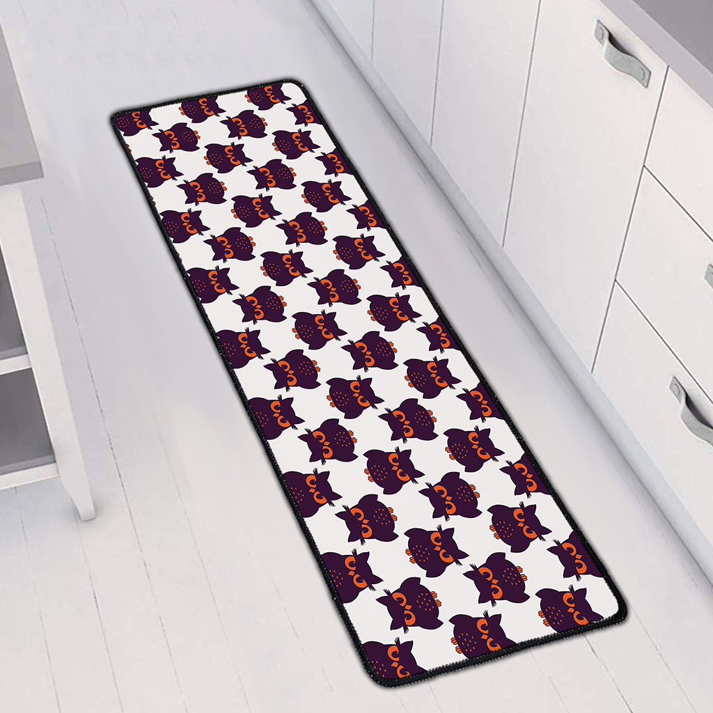 Halloween Owl Pattern Print Long Kitchen Mat