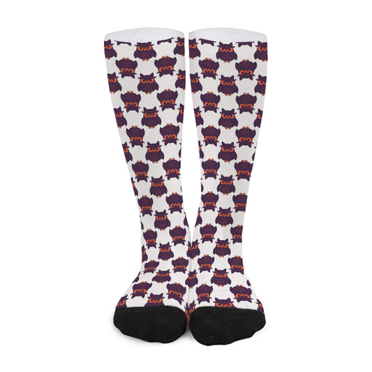 Halloween Owl Pattern Print Long Socks