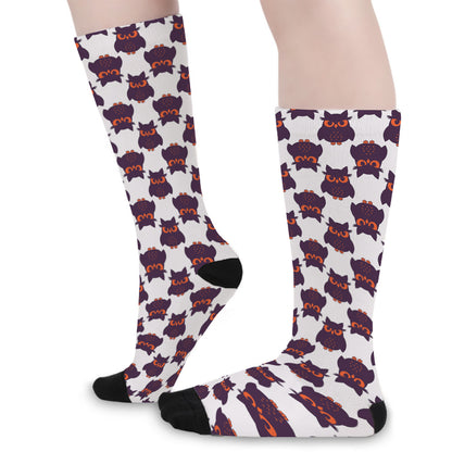Halloween Owl Pattern Print Long Socks