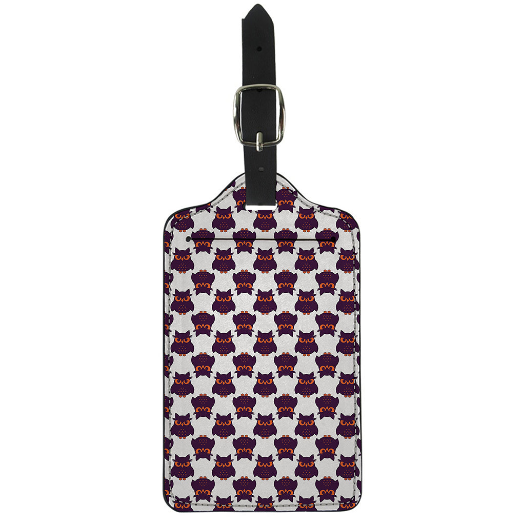 Halloween Owl Pattern Print Luggage Tag