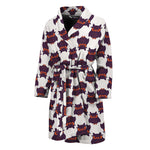Halloween Owl Pattern Print Men's Bathrobe