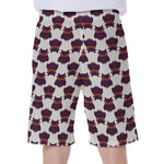 Halloween Owl Pattern Print Men's Beach Shorts