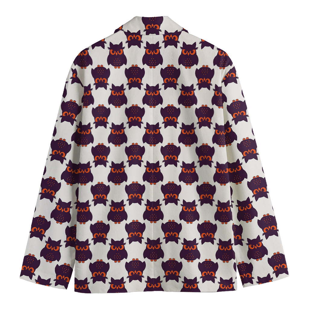 Halloween Owl Pattern Print Men's Blazer