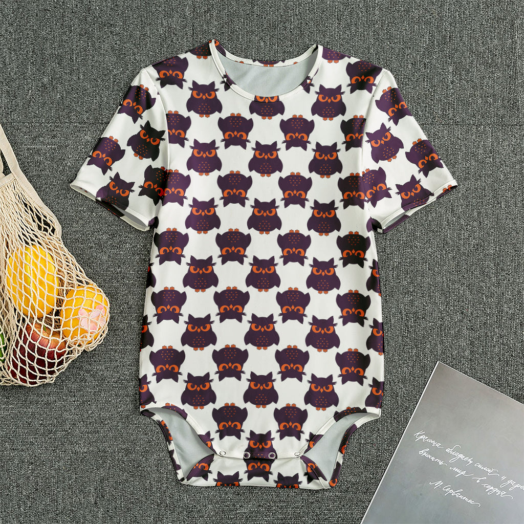 Halloween Owl Pattern Print Men's Bodysuit