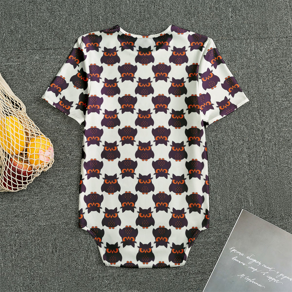 Halloween Owl Pattern Print Men's Bodysuit