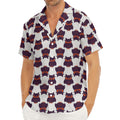 Halloween Owl Pattern Print Men's Deep V-Neck Shirt