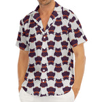 Halloween Owl Pattern Print Men's Deep V-Neck Shirt