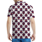 Halloween Owl Pattern Print Men's Polo Shirt