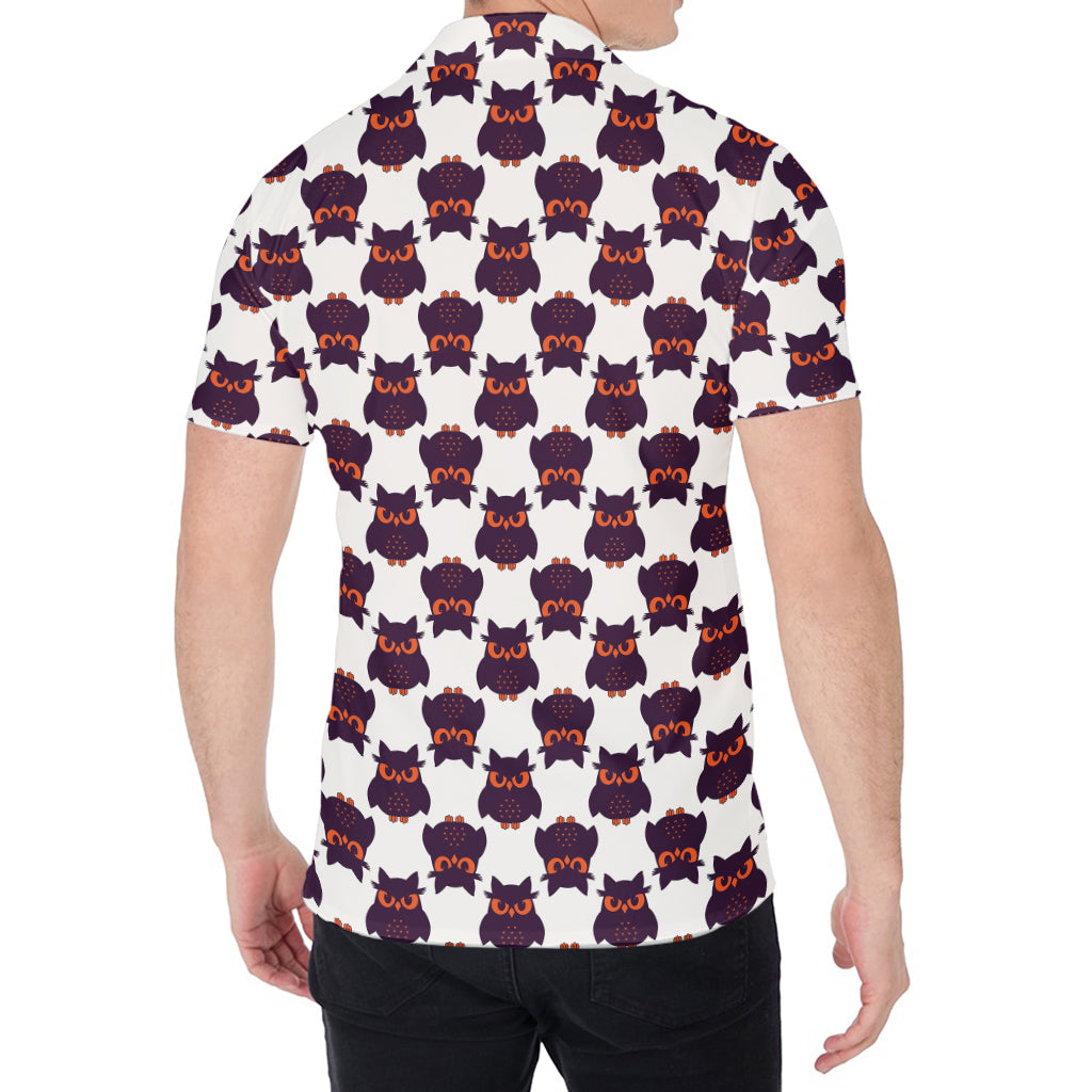Halloween Owl Pattern Print Men's Shirt