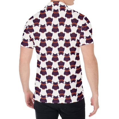 Halloween Owl Pattern Print Men's Shirt