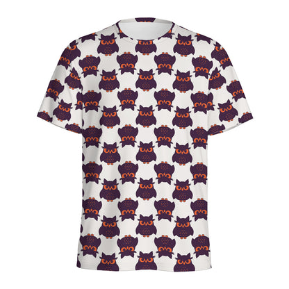 Halloween Owl Pattern Print Men's Sports T-Shirt