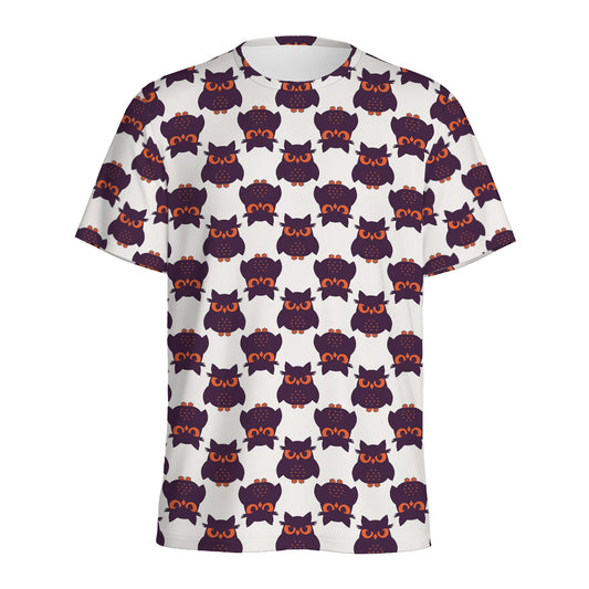 Halloween Owl Pattern Print Men's Sports T-Shirt