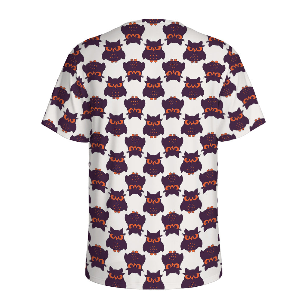 Halloween Owl Pattern Print Men's Sports T-Shirt