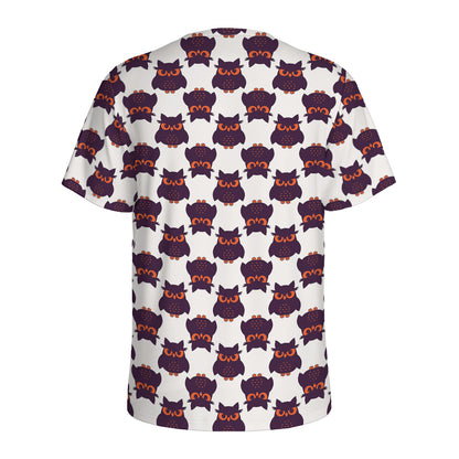 Halloween Owl Pattern Print Men's Sports T-Shirt