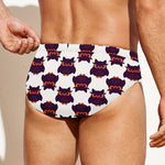 Halloween Owl Pattern Print Men's Swim Briefs