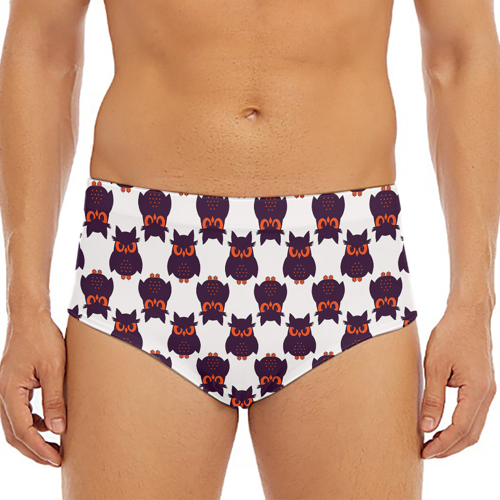 Halloween Owl Pattern Print Men's Triangle Swim Briefs
