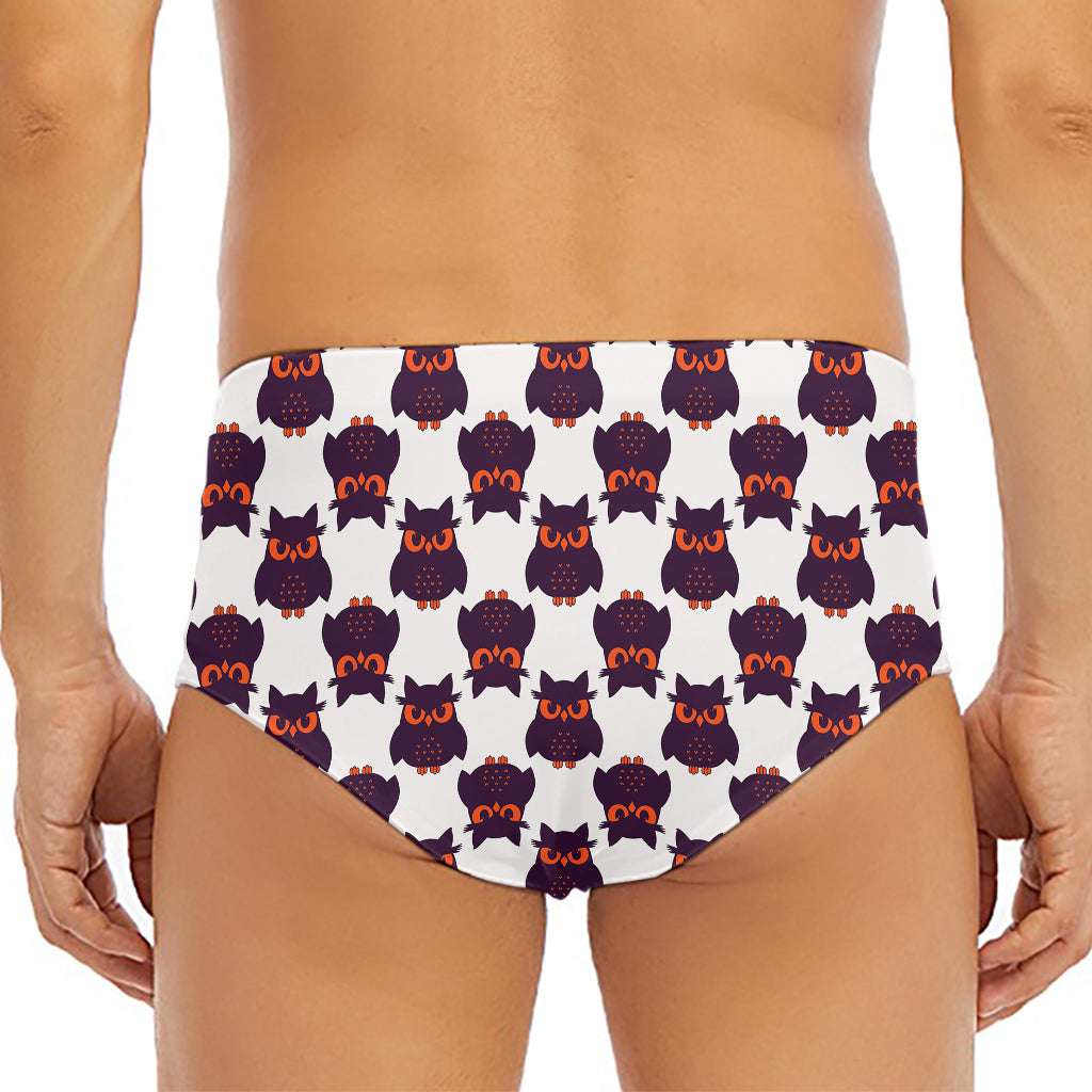 Halloween Owl Pattern Print Men's Triangle Swim Briefs