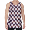 Halloween Owl Pattern Print Men's Velvet Tank Top