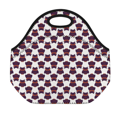 Halloween Owl Pattern Print Neoprene Lunch Bag