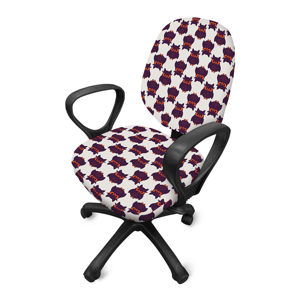 Halloween Owl Pattern Print Office Chair Cover