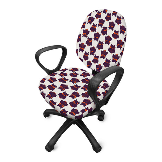 Halloween Owl Pattern Print Office Chair Cover