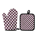 Halloween Owl Pattern Print Oven Mitt And Pot Holder Set