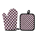 Halloween Owl Pattern Print Oven Mitt And Pot Holder Set