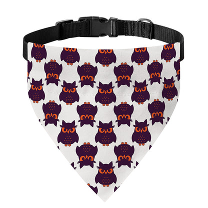 Halloween Owl Pattern Print Over The Collar Dog Bandana