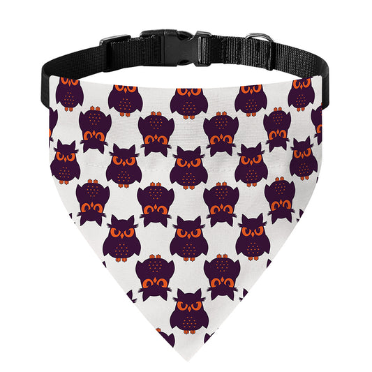 Halloween Owl Pattern Print Over The Collar Dog Bandana