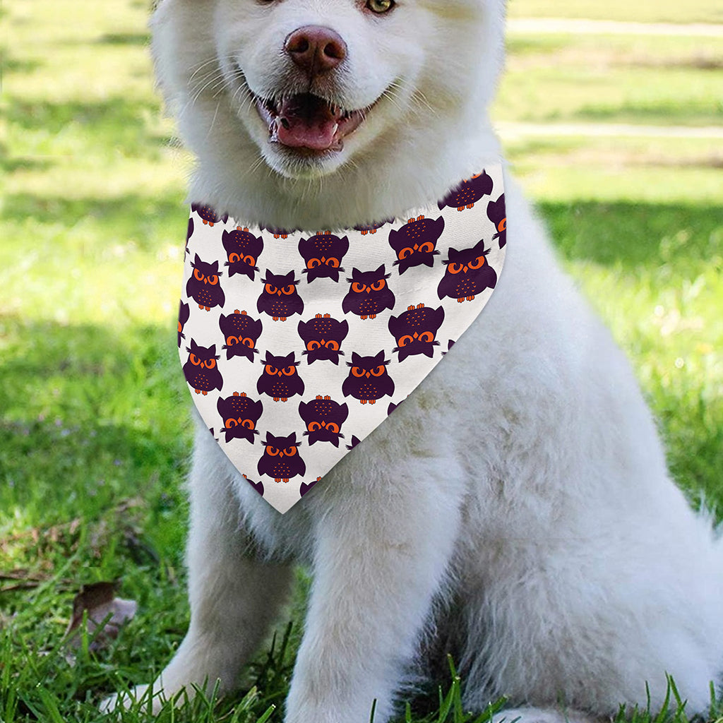 Halloween Owl Pattern Print Over The Collar Dog Bandana