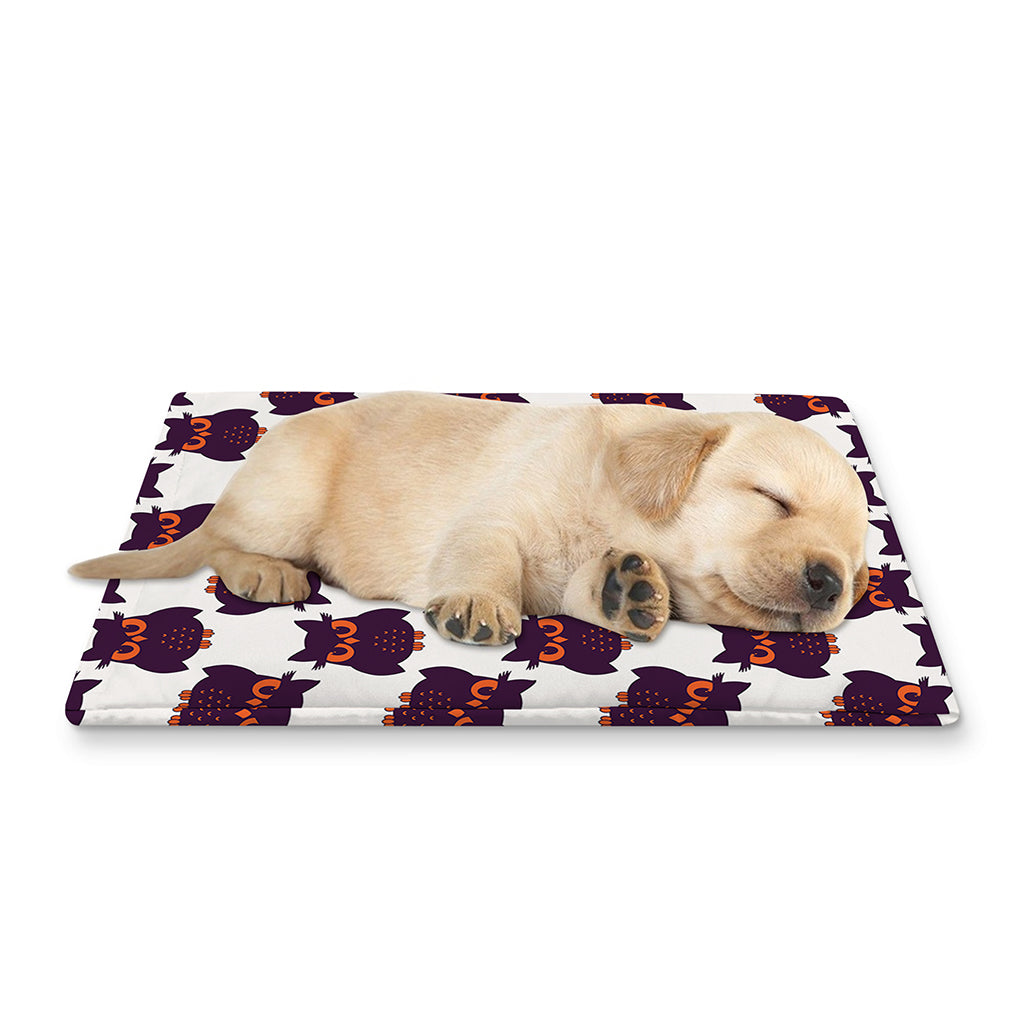 Halloween Owl Pattern Print Pet Cooling Mat Cover