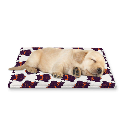 Halloween Owl Pattern Print Pet Cooling Mat Cover